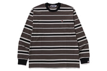 APE HEAD ONE POINT STRIPE RELAXED FIT LS TEE