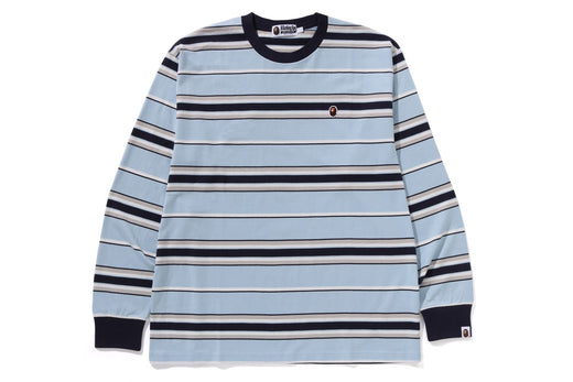 APE HEAD ONE POINT STRIPE RELAXED FIT LS TEE