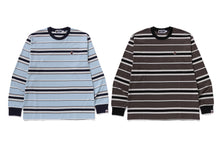 APE HEAD ONE POINT STRIPE RELAXED FIT LS TEE