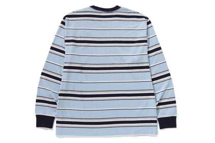 APE HEAD ONE POINT STRIPE RELAXED FIT LS TEE