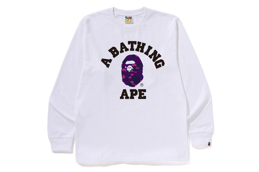 Bape color good camo college tee purple