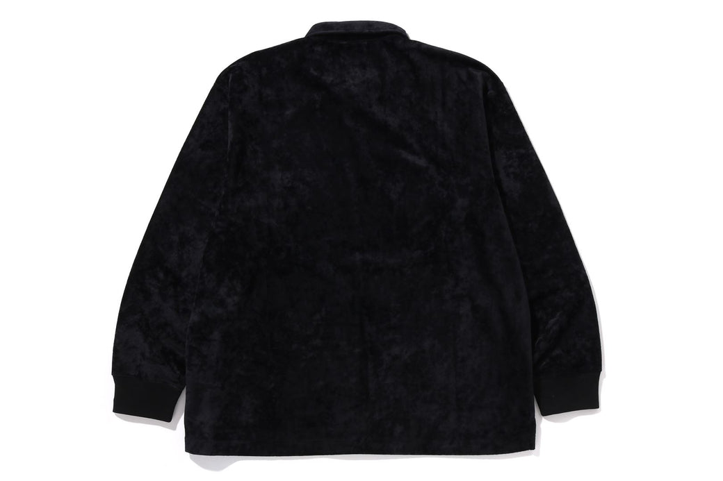 LOGO VELVET RELAXED FIT LS POLO SHIRT | bape.com