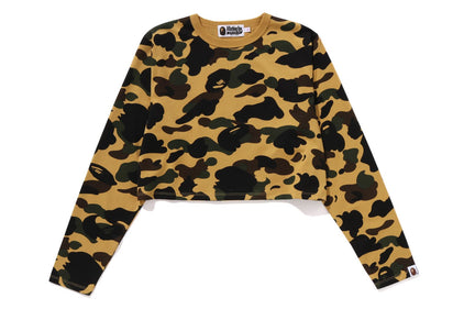 1ST CAMO CROPPED LS TEE