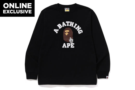 GO APE POINTER COLLEGE TEE L/S TEE BAPEC | bape.com