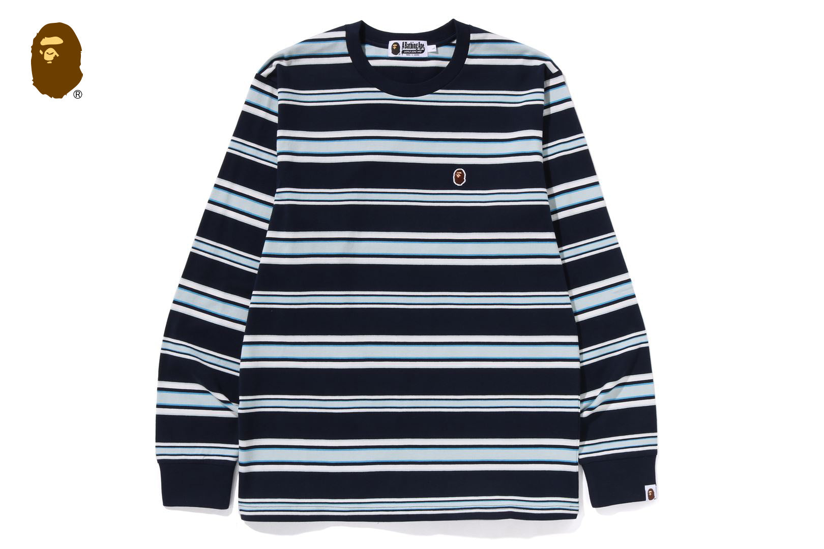 【A BATHING APE】ONE POINT STRIPE LS TEE /ロングTシャツ ONE POINT STRIPE LS TEE | bape.com