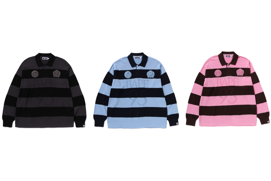 JACQUARD MULTILOGO STRIPE RELAXED FIT LS TEE | bape.com JACQUARD MULTILOGO STRIPE RELAXED FIT LS TEE | bape.com