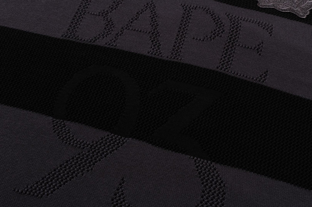 JACQUARD MULTILOGO STRIPE RELAXED FIT LS TEE | bape.com