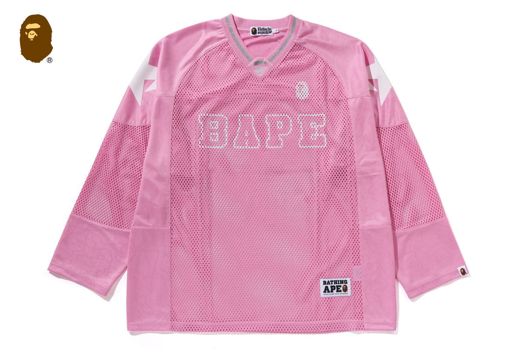 LINE CAMO MULTILOGO RELAXED FIT FOOTBALL JERSEY | bape.com