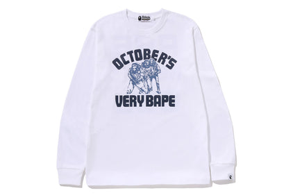 【 BAPE X OVO 】COLLEGE LONG SLEEVE TEE