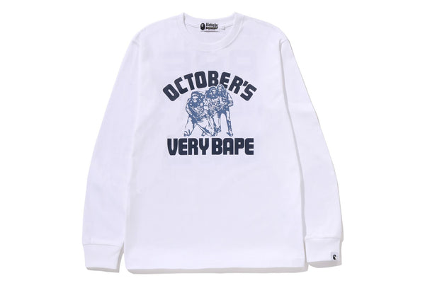 BAPE X OVO 】COLLEGE LONG SLEEVE TEE | bape.com