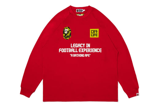 BAPE X CR7 LIFE 】MULTI LOGO POLY RELAXED FIT LS FOOTBALL JERSEY