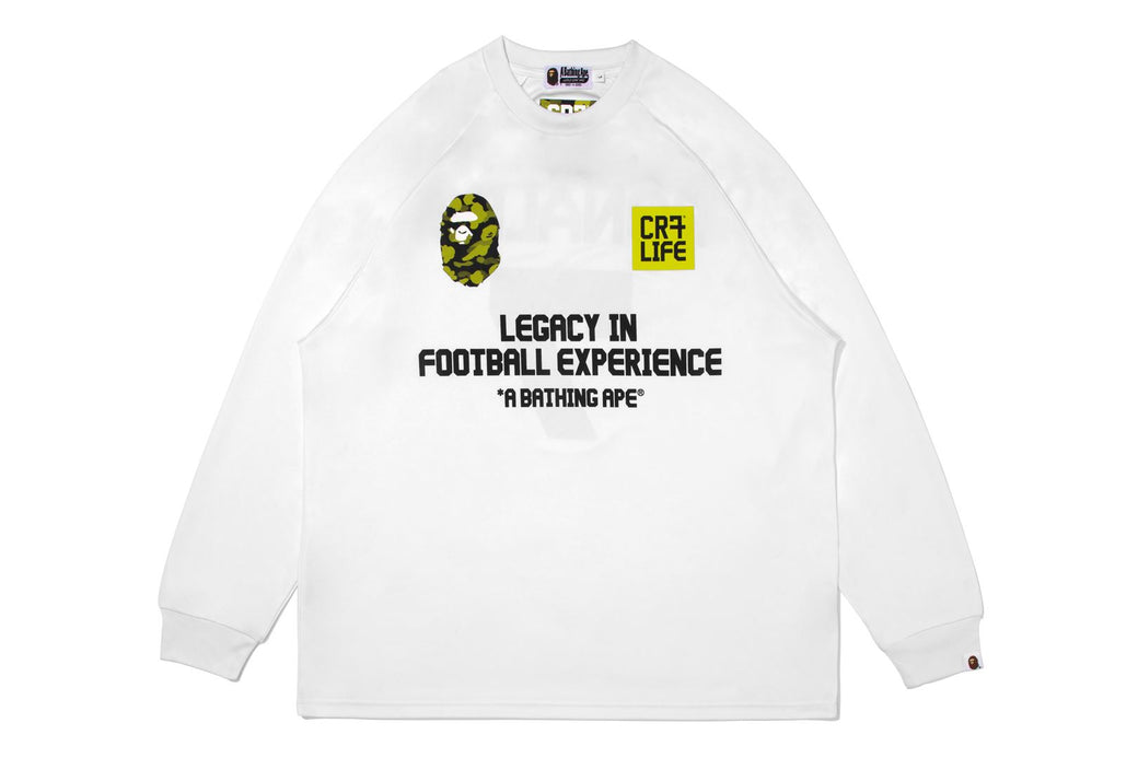 BAPE X CR7 LIFE 】MULTI LOGO POLY RELAXED FIT LS FOOTBALL JERSEY
