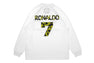 【 BAPE X CR7 LIFE 】MULTI LOGO POLY RELAXED FIT LS FOOTBALL JERSEY