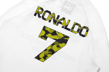 【 BAPE X CR7 LIFE 】MULTI LOGO POLY RELAXED FIT LS FOOTBALL JERSEY