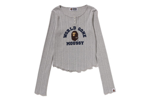 トップス MOUSSY A BATHING BAPE HENRY NECK L/S TEE BAPE X MOUSSY 】HENRY NECK L/S TEE | bape.com