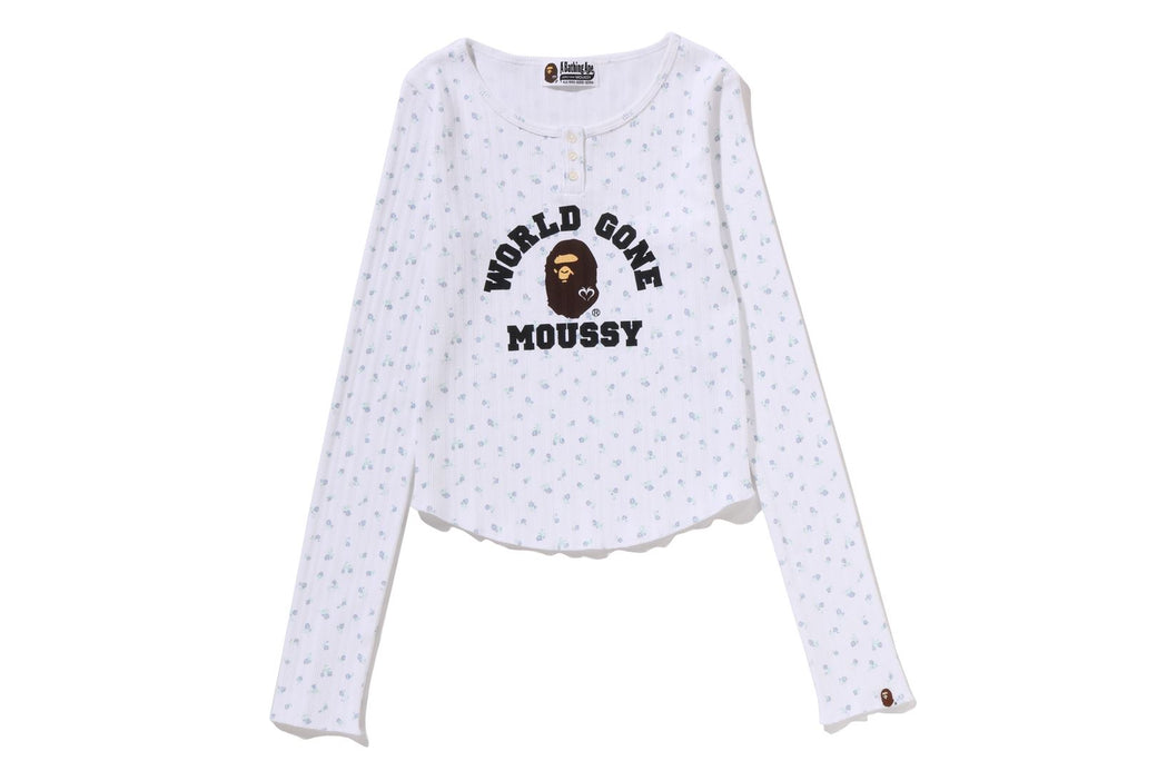 トップス A BATHING APE MOUSSY HENRY NECK L/S TEE BAPE X MOUSSY 】HENRY NECK L/S TEE | bape.com