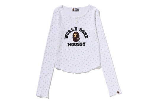 【 BAPE X MOUSSY 】HENRY NECK L/S TEE