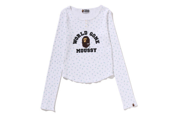 BAPE X MOUSSY 】HENRY NECK L/S TEE | bape.com
