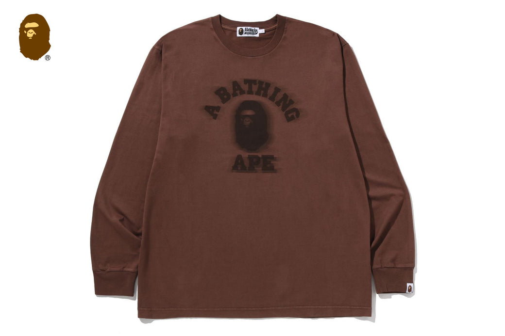 GARMENT DYE COLLEGE RELAXED FIT LS TEE | bape.com