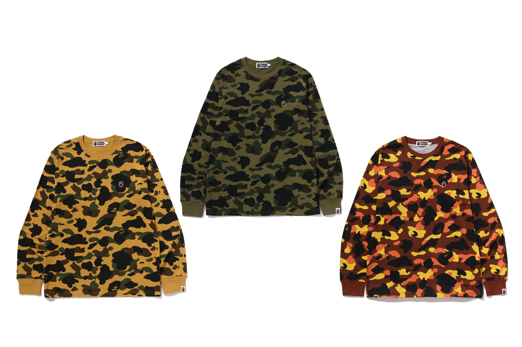 1ST CAMO ONE POINT LS TEE | bape.com