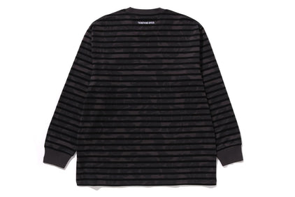 SOLID CAMO ONE POINT RELAXED FIT STRIPE LS TEE