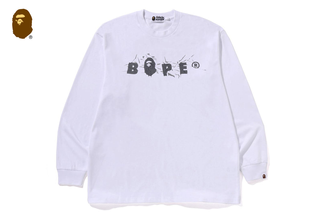 WRINKLE BAPE LOGO RELAXED FIT LS TEE | bape.com
