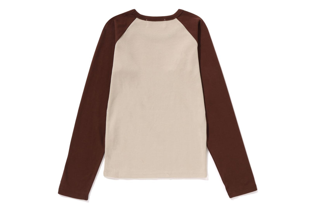 A BATHING APE RAGLAN LS TEE ブラウン BY BATHING APE RAGLAN LS TEE | bape.com