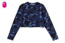 COLOR CAMO CROPPED LS TEE