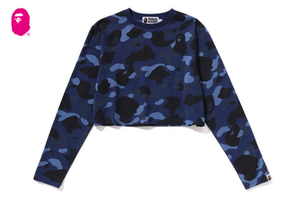 COLOR CAMO CROPPED LS TEE