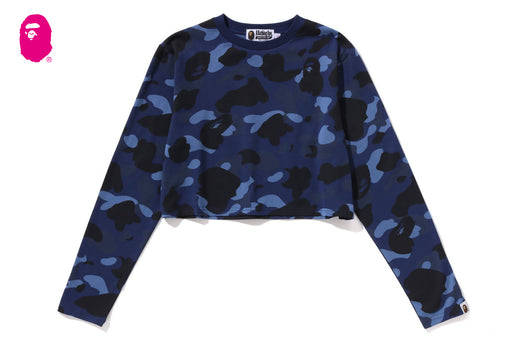 COLOR CAMO CROPPED LS TEE