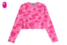 COLOR CAMO CROPPED LS TEE