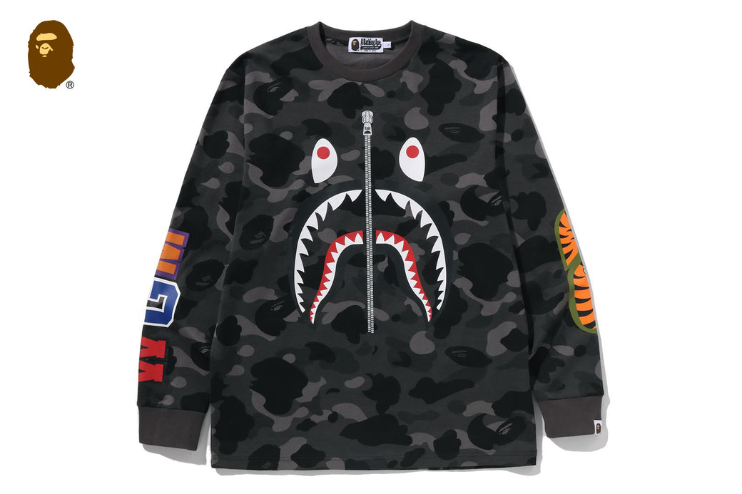 COLOR CAMO SHARK LS TEE | bape.com