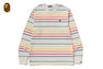 GRADIENT RAINBOW STRIPE ONE POINT REGULAR FIT LS TEE