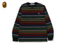 GRADIENT RAINBOW STRIPE ONE POINT REGULAR FIT LS TEE