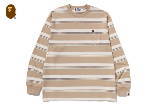 STRIPE ONE POINT RELAXED FIT POCKET LS TEE