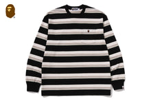 STRIPE ONE POINT RELAXED FIT POCKET LS TEE