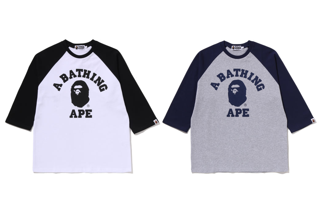 COLLEGE RAGLAN REGULAR FIT LS TEE | bape.com