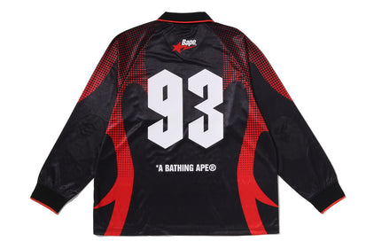 APE FLAME MONOGRAM JACQUARD LOGO RELAXED FIT FOOTBALL JERSEY