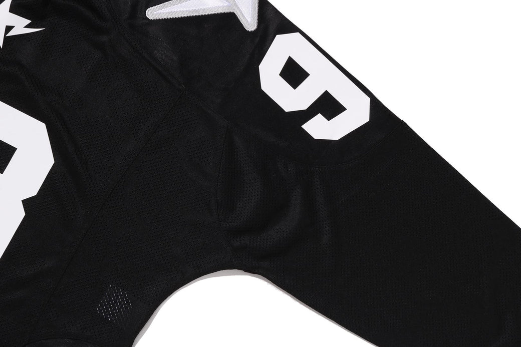 LINE CAMO MULTI LOGO CROPPED FIT FOOTBALL JERSEY | bape.com