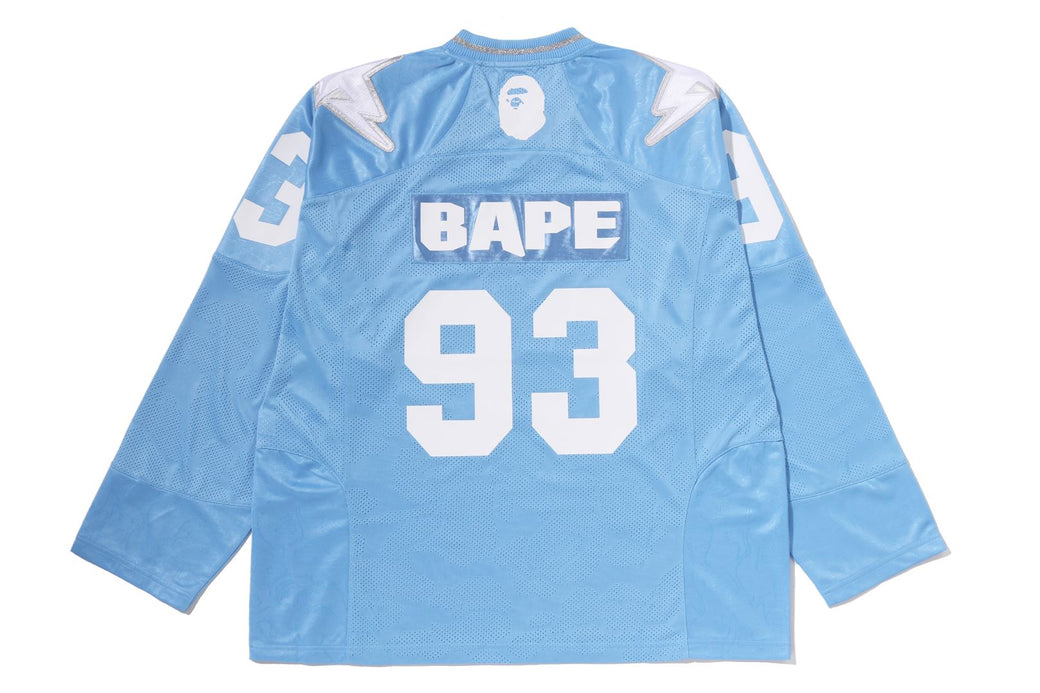 LINE CAMO MULTI LOGO CROPPED FIT FOOTBALL JERSEY | bape.com