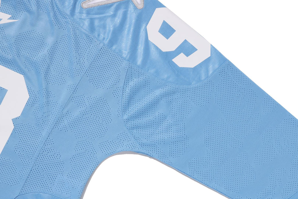 LINE CAMO MULTI LOGO CROPPED FIT FOOTBALL JERSEY | bape.com