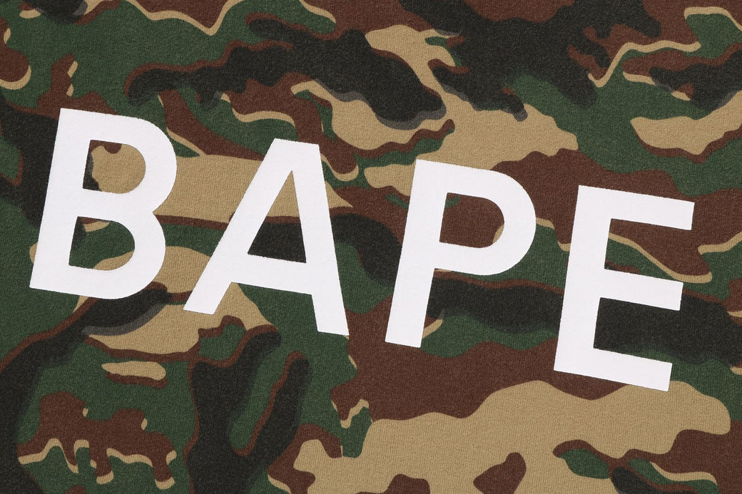 GLITCH WOODLAND CAMO BAPE CROPPED L/S TEE | bape.com