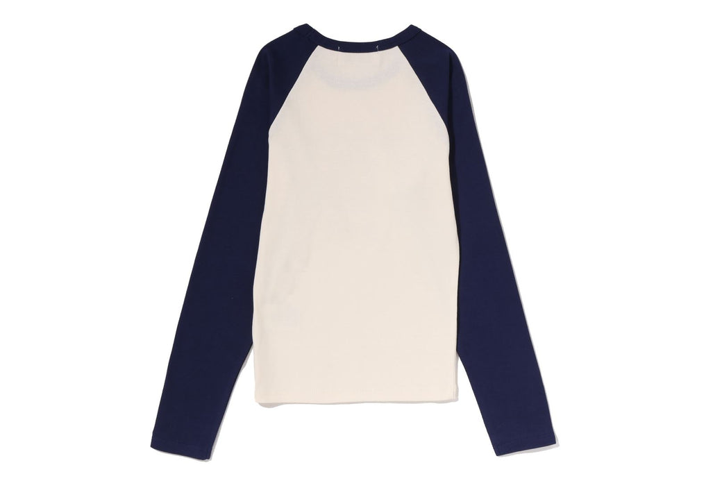 COLLEGE RAGLAN CROPPED LS TEE | bape.com