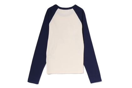 COLLEGE RAGLAN CROPPED LS TEE