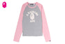 COLLEGE RAGLAN CROPPED LS TEE