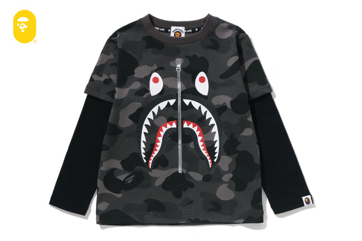 COLOR CAMO SHARK LAYERED LS TEE