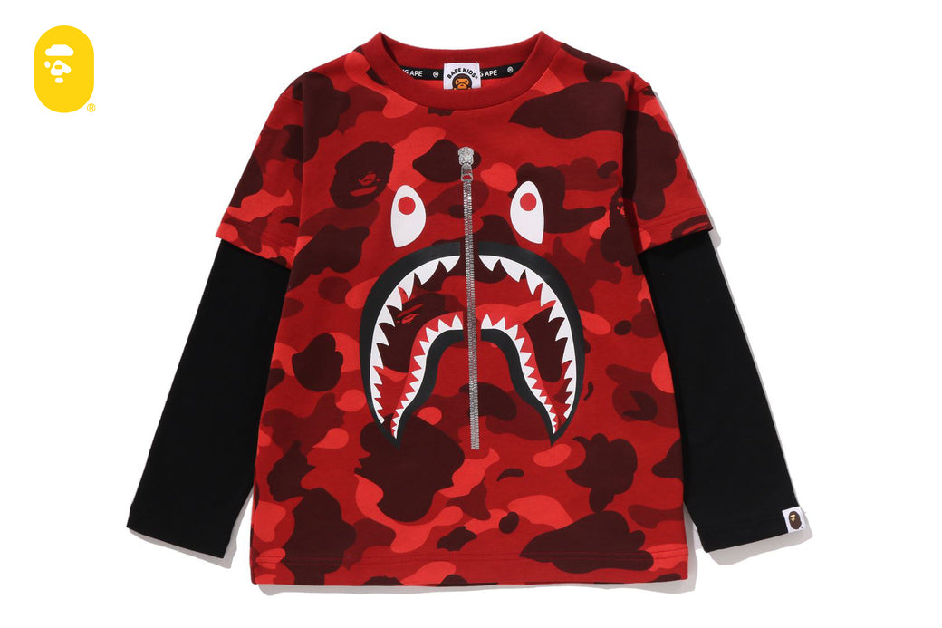 COLOR CAMO SHARK LAYERED LS TEE | bape.com