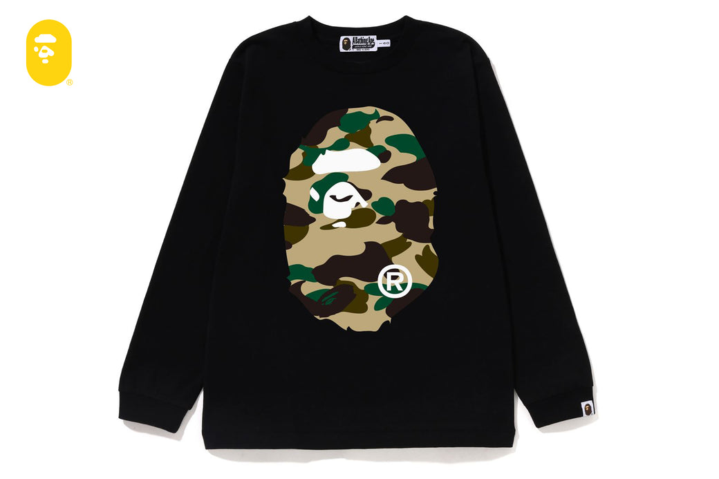 1ST CAMO BIG APE HEAD LS TEE | bape.com