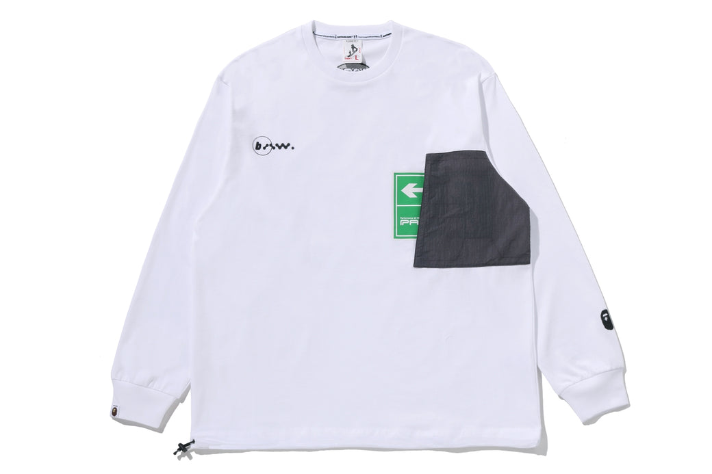 BAPE BY KAZUKI KURAISHI 】“EXIT” POCKET LONG SLEEVES TEE | bape.com