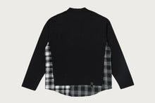 BAPE BLACK LAYERED CHECK HENLEY POCKET LS TEE